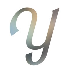 Youthful pastel brushstroke letter Y with soft curves and abstract textures, ideal for creative logos and modern typographic branding.