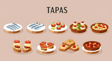 Variety of tapas dishes