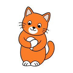 a cat hugging cartoon style