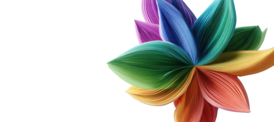 Abstract multicolored flower design on black background