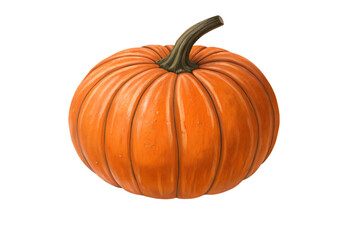 Obraz premium Realistic orange pumpkin illustration for Halloween design on transparent background