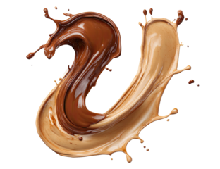 Swirling chocolate and caramel letter U