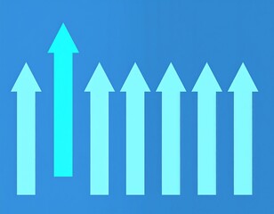 Upward arrows,  one stands out