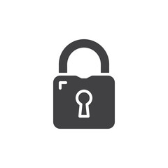 Padlock closed solid vector icon