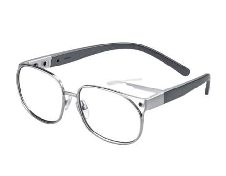  Augmented Reality Smart Glasses Side Angle with Folded Frame, minimalist style, isolated