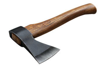 Axe with wooden handle