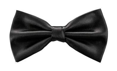 Close-up view of a black bow tie