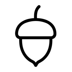 Simple acorn black flat icon