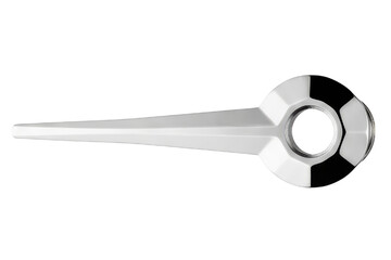 Sleek chrome-plated metal diverter handle for a shower system on a transparent background