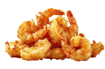 Pile of crispy fried shrimp