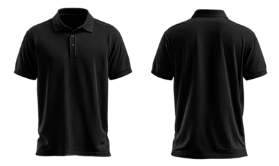 Full black polo shirt mock-up
