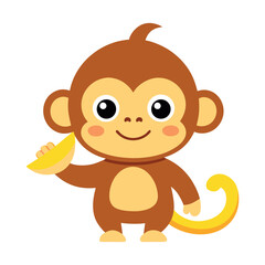 Fototapeta premium Vector art Cute Funny Monkey 