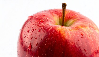 Close-up of a wet red apple