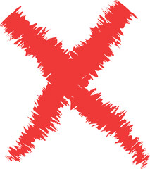 A Bold Brushstroke X A Statement of Artistic Defiance and Rejection in Scarlet Hues Against a Pristine Canvas