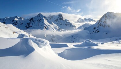 Winter Wonderland Mountain Peaks and Pristine Snow