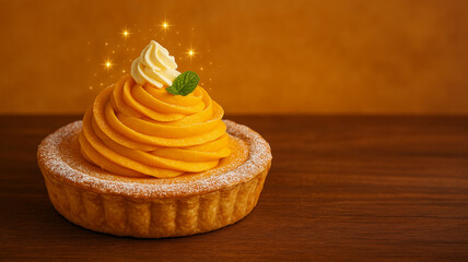 かぼちゃのモンブランタルト｜秋のスイーツ/Pumpkin Mont Blanc Tart｜Autumn Dessert Generative AI