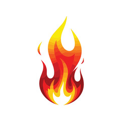 Stylized Flame Icon – Gradient Fire Symbol in Red, Orange, and Yellow