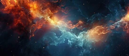 detailed, intricate, cinematic space scene, swirling cosmic clouds, glowing nebulae, sparkling stars, dramatic lighting, vibrant colors, high contrast, depth, photorealistic, epic scale, volumetric ef
