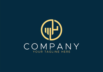 Circular MH Monogram Logo Template, Modern Luxury Emblem