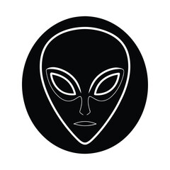 alien face neon outline