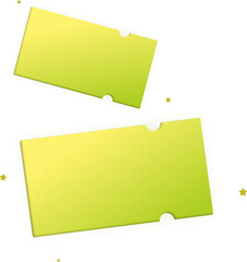 빛나는 별 달린 연두색 쿠폰