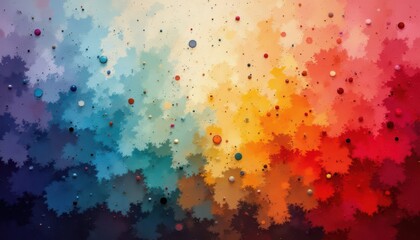 Obraz premium Abstract colorful winter wonderland, vibrant snowflakes festive background design