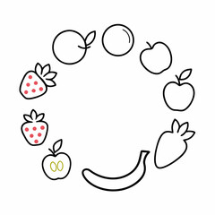 Fruity Fun Line Art Vector