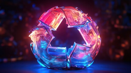 3D abstract render, multicolored geometric crystalline sphere, glowing neon colors, vibrant fractal patterns, mystical cosmic energy, ethereal digital art, cinematic lighting, dramatic atmosphere, sur