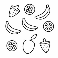 Fruity Fun Line Art Vector