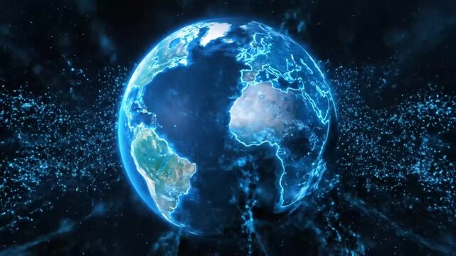 HyperRealistic Planet Earth Rotating in the Cosmos A Cinematic View of Europe and Africa from Space.