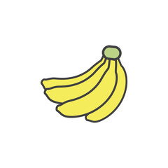 Vibrant Banana Bunch Illustration Nutritious Fruit with a Sweet Taste of Summer