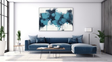 abstract, oil painting, moody, atmospheric, swirling brushstrokes, deep blues, greens, textured, dramatic lighting, modern, contemporary art, minimalist interior design
