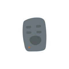 Simple gray remote control illustration with a light indicator isolated on a white background