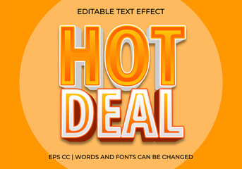 Hot Deal Text Effect, Bold 3D Promotional Typography for Sales & Discounts