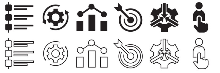 Action plan fild and line icon. Vector illustration. isolated on white background. EPS 10