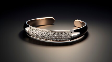 A photo of a sleek cuff with crystals.