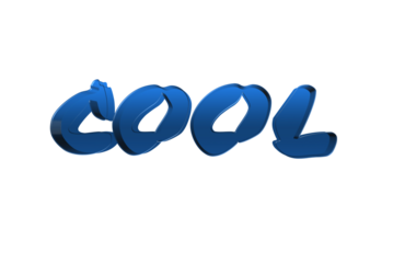 3D Blue "COOL" Text with Embossed Effect