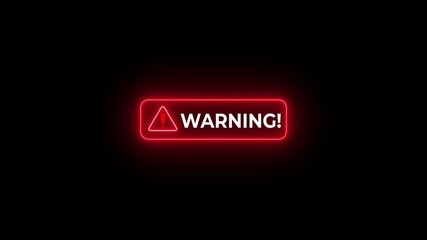 System hacked warning alert concept on the transparent background. virus, spyware, scam or Malicious software. Cyber security and cybercrime. Motion graphics of warning concept. Glow neon background - Powered by Adobe