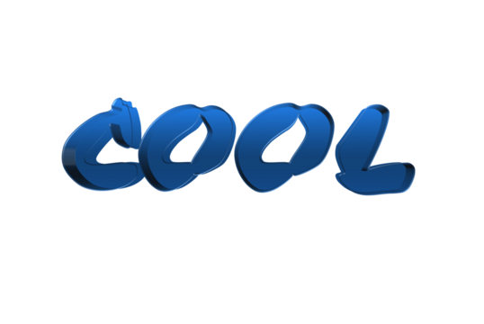 3D Blue "COOL" Text with Embossed Effect