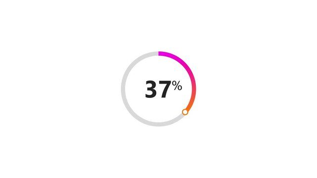 0 to from 59% loading loop animation. glowing circular progress on white background .