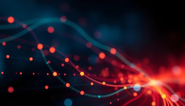 Abstract blurred dark background with glowing lines suggesting secure data transfer,  password,  secure connection