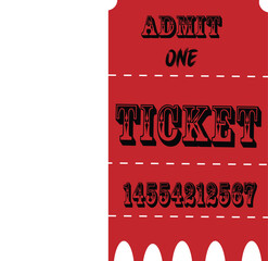 Red Admit One Vintage Ticket Design
