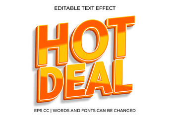 Hot Deal Text Effect, Bold 3D Promotional Typography for Sales & Discounts