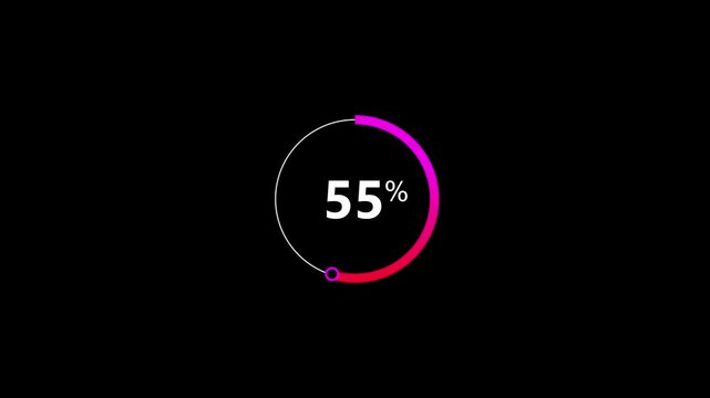 0 to from 88% loading loop animation. glowing circular progress on white background .