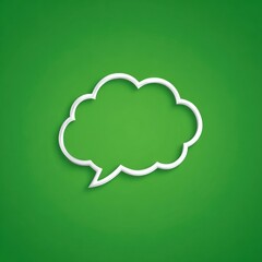 Blank speech bubble on green background