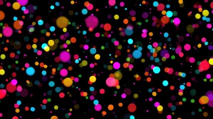 Abstract colorful circles on black background