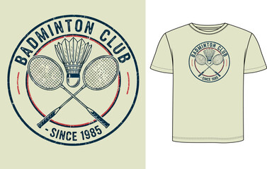 Badminton T Shirt Design