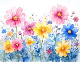 Vibrant floral watercolor painting
