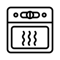 \\\A simple flat oven icon with a clean, minimal design, featuring a front view of the appliance to symbolize cooking or kitchen equipment.