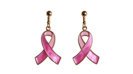 Pink Ribbon Drop Earrings – Breast Cancer Awareness Jewelry